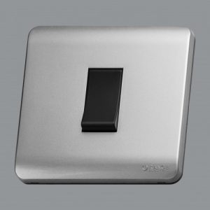 Orange 1Gang 2Way Switch Black Matt with Silver Matte Surround