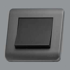 Orange Double Pole Switch with Indicator - Gun Metallic