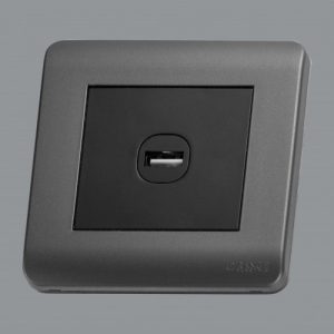 Orange USB Charger - Gun Metallic